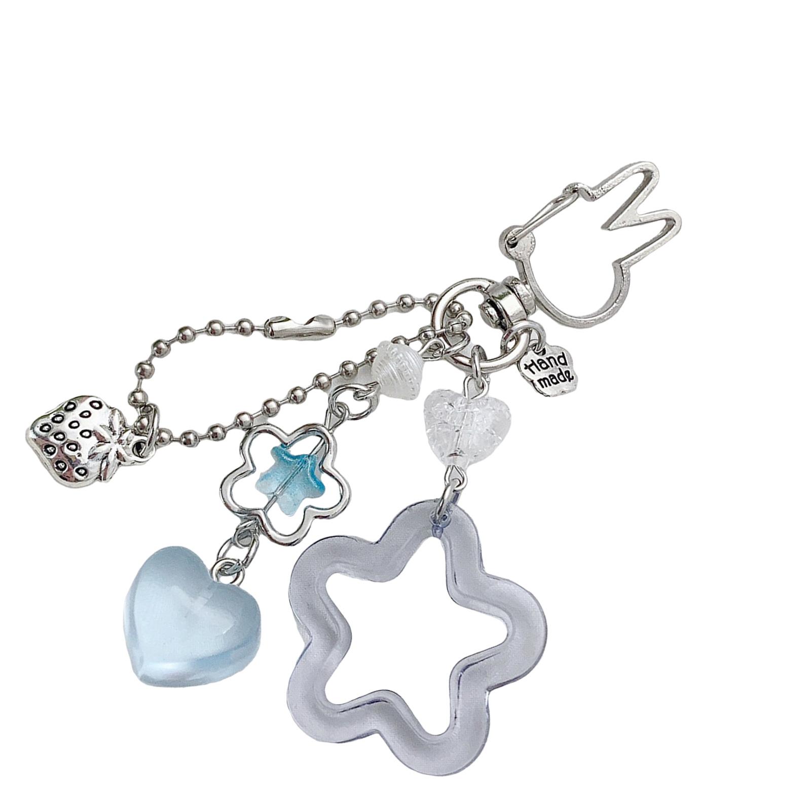 

Брелок ручной работы в виде пятиконечной звезды, прочный акриловый сплав, подвеска для сумки, аксессуар, легкий портативный брелок, декор синий