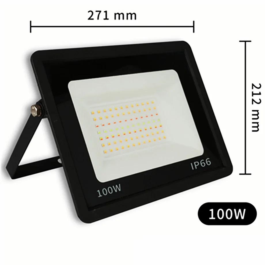 RGB Floodlight Smart APP Voice Control TUYA RGB CW 3000-6500K 30W 50W 100W AC 220V Outdoor Lighting Spotlight for Garden Party