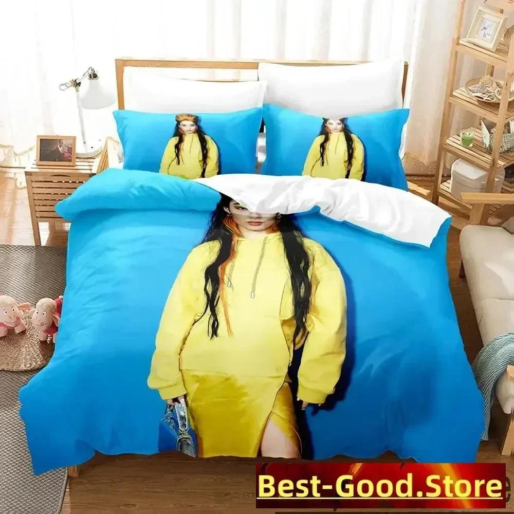 3D Print Rina Sawayama Singer Bedding Set Printed Bed Set With Pillowcase Bed Duvet Cover Soft Queen King Size Bedclothes Home