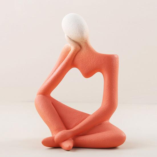 Yousheng Ceramiczny Wazon Myśliciel Serce Wycięte Pusty Wazon w Kształcie Człowieka Abstrakcyjna Sztuka Wazon Dekoracyjny na Dom Biuro Biurko Półka Ekspozycyjna