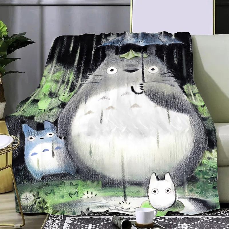 Cartoon Printed Blanket Picnic Blankets Warm Blanket Soft and Comfortable Blanket T-TotoroS Home Travel Birthday Gift
