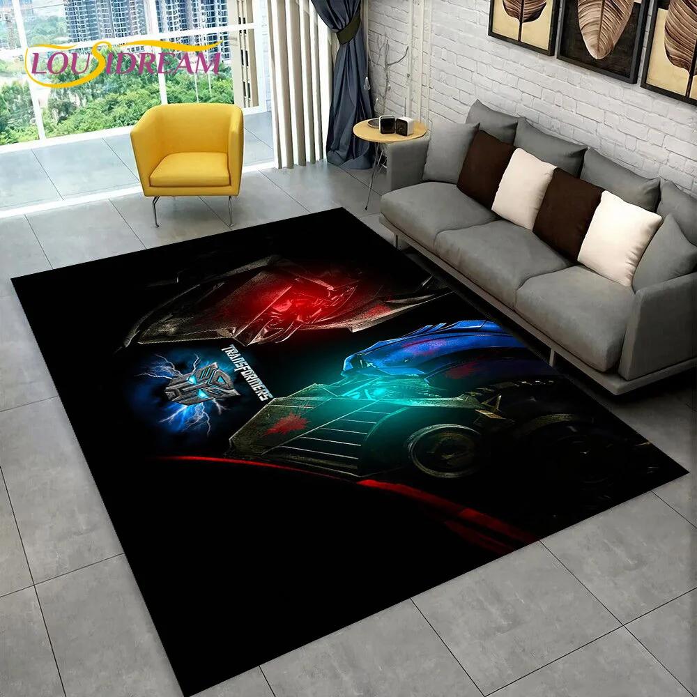 Cartoon T-Transformers  Autobots 3D Rug Carpet for Living Room Bedroom Home Decor,Floor Mat Non-slip for Sofa  Doormat Gift Kids