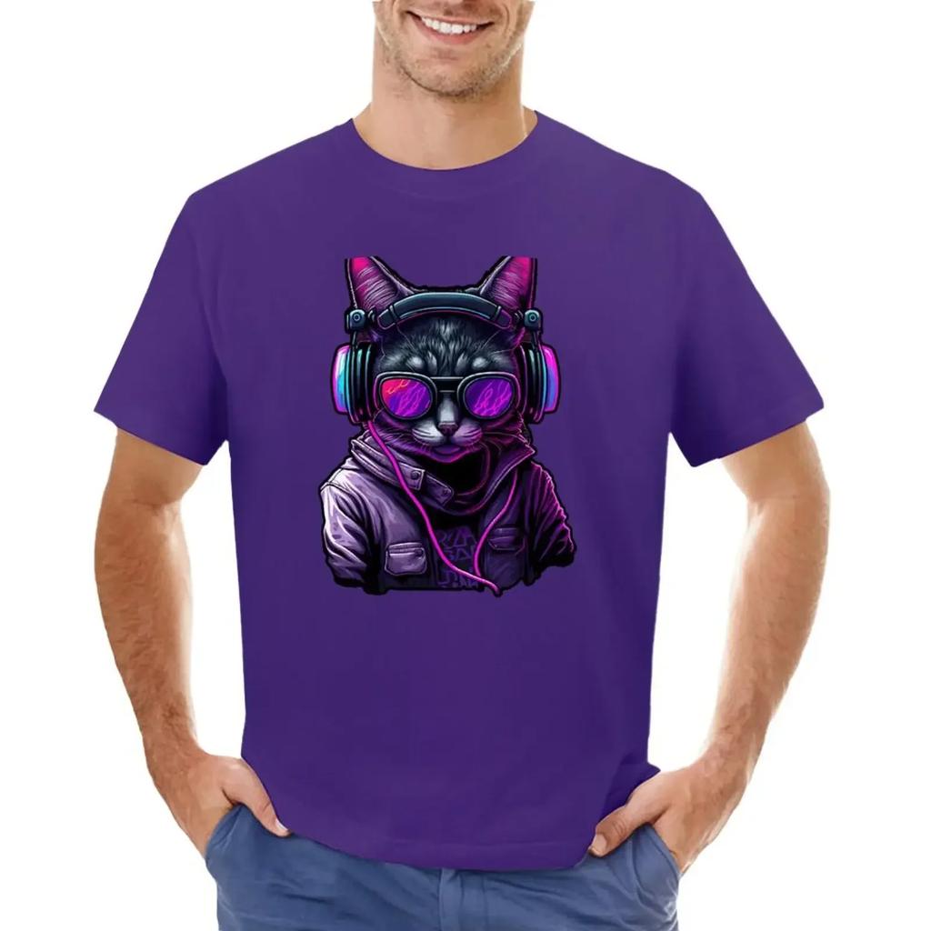 The Cool Cat T-shirt blanks boys whites cute clothes Men's clothing