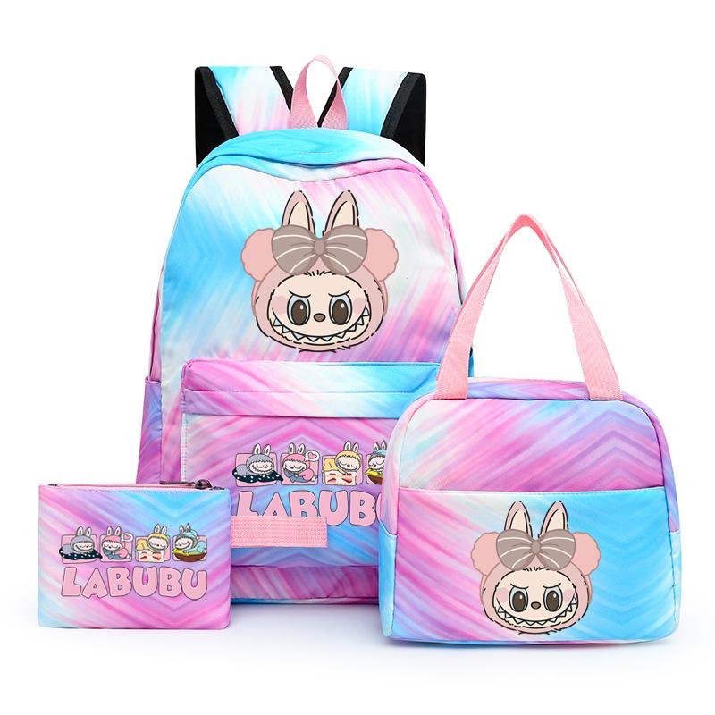 3Pcs/set Printed Backpack with Lunch Bag Pencil Case Student Teenager Boy Girl Bagpack Women's Backpack Set Travel Bag