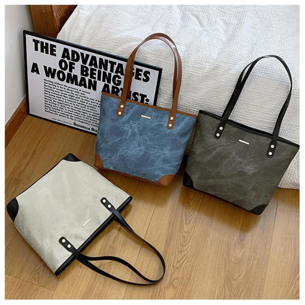 Nestkanina Tote Bag, Stylish, Simple, Women's Shoulder Bag, Cute, One-Shoulder Tote Bag, Lightweight, Perfect for Autumn and Winter, BG028 (Black)