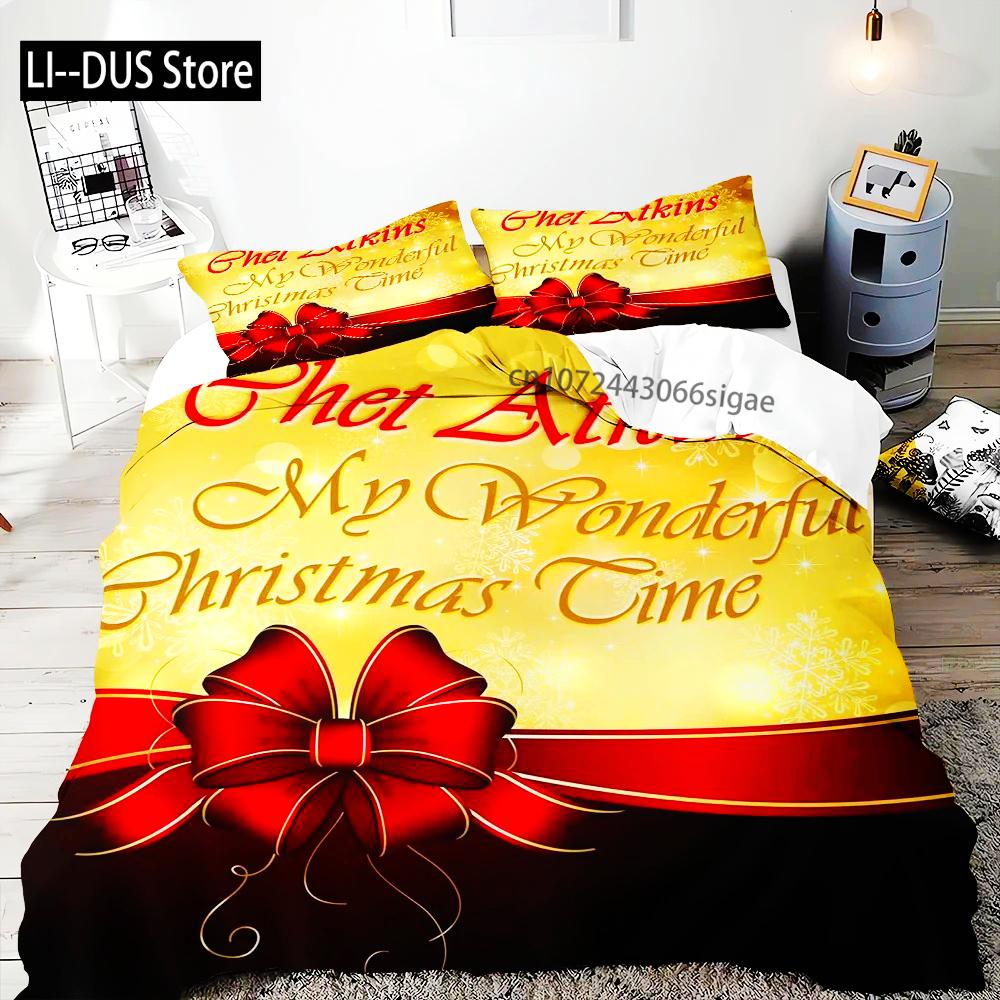Comforter Merry Christmas Gold Bell Bow Bedding Set For Boys Teens Holiday Gifts Bedroom Decoration Queen King Full Size