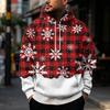 Men's Christmas Print Hoodie with Large Pockets, Casual Loose Fit Pullover for Holiday