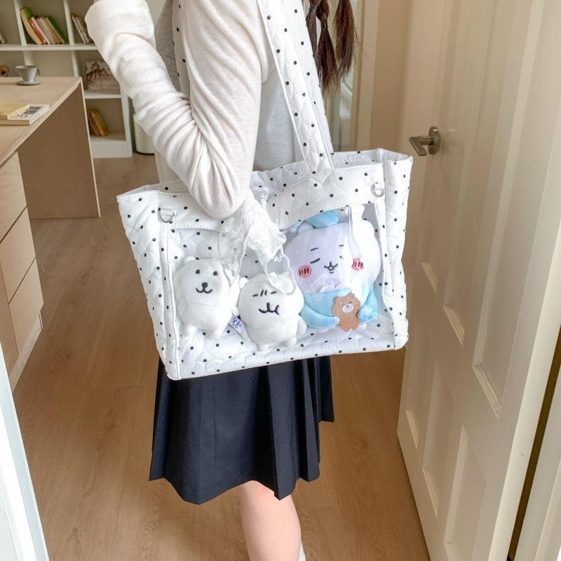 ins Japanese Ba Chi Pain Bag Large Capacity Shoulder Bag Female Junior High School Student Second Dimensional Transparent Baby Bag Student Tote Bag