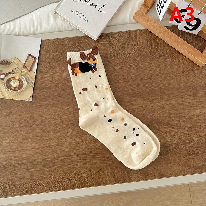 Lustige Dackel Tier Baumwollsocken Wursthund Cartoon-Druck Socken Herbst Winter Warme Socke Niedliche Paarsocke