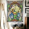 Zelda'S Epic Adventure Hero'S Journey Unfolded Tapestry Fashion Print Background Cloth Soft Background Cloth Background Wall Hanging Cloth