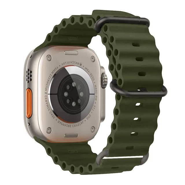 Ozean-Armband für Apple Watch Band 49mm 44mm 40mm 45mm 41mm 46mm Silikonarmband correa iWatch Serie 7 6 5 3 se 8 9 10 ultra 2