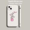 Luxus Farb-Handyhülle Für iPhone 15 14 13 12 mini 11 Pro Max XS X XR SE 7 8 Plus Silikon Beige Hülle Pärchen-Stil Cartoon