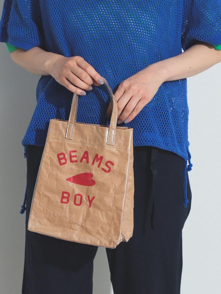 Beams Boy Women's Beige Tote Bag with BB Logo, One Size, 13610226706