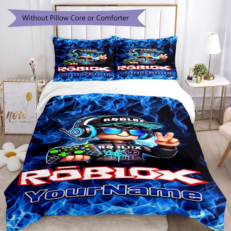 Roblox 180 Customize Your Name Bedding Set Breathable Duvet Cover with Pillowcases Home Decoration Birthday Gift