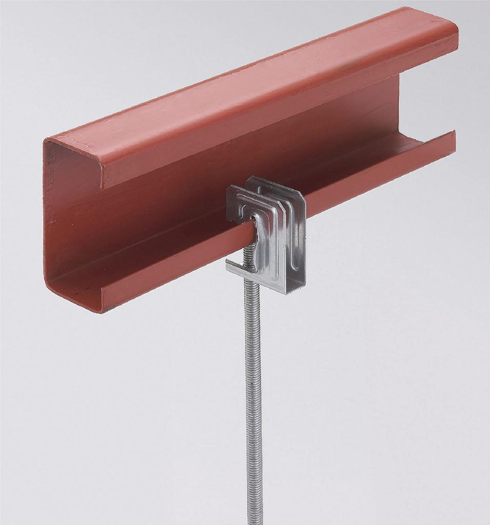 Kunimoto Shokai KS Ceiling Hanging Bracket HC Type Bracket for Mounting Hanging Bolts On Steel Frame (100 Pieces)