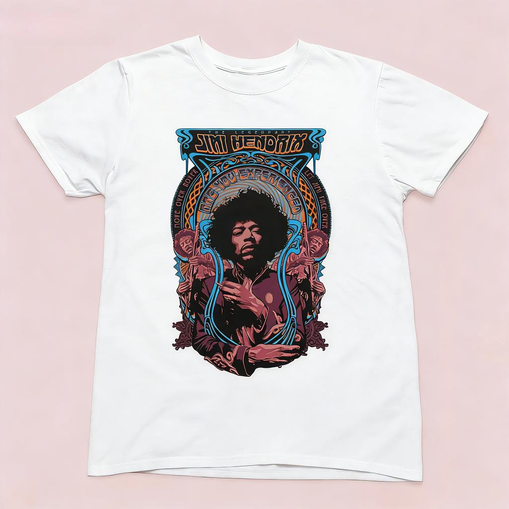 2026 SpringSummer Jimmy Hendrix Pattern Psychedelic Rock Art Pattern MensWomens Roundneck TShirt