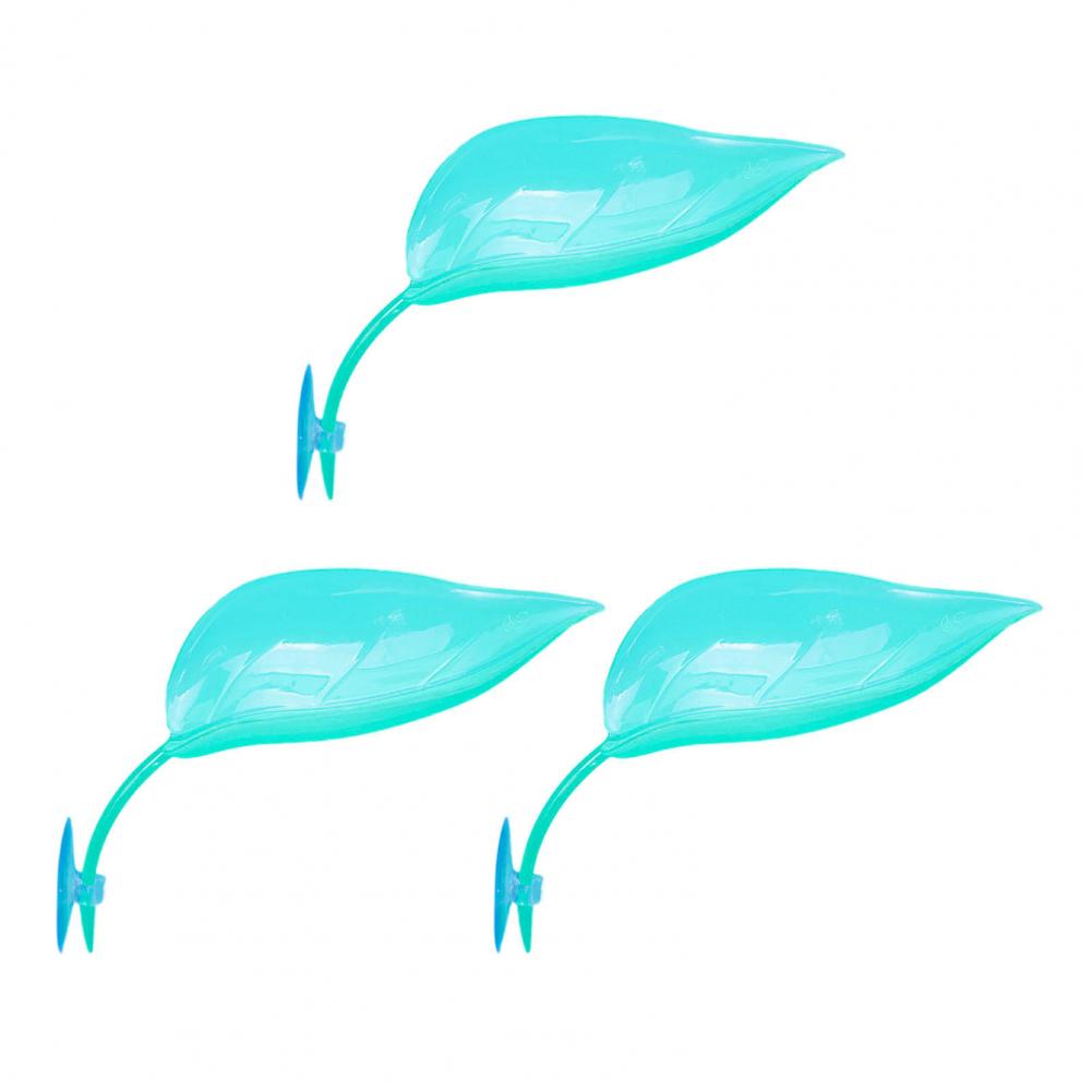 

3 Pcs Aquatic Pet Platform Leaf Shape Bearded Dragon Basking Platform with Suction Cups Tree Frog Tank Accessories світло-синій колір