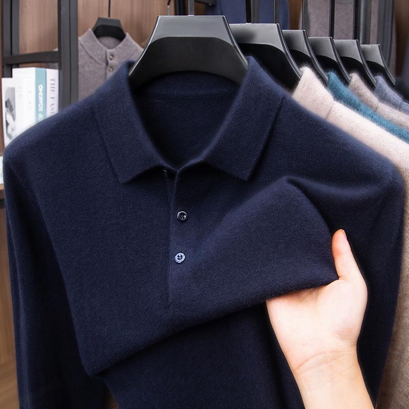 2025 Herren 100% Wolle Revers Pullover: Modische, Warme, Lässige Strickwaren für Herbst/Winter