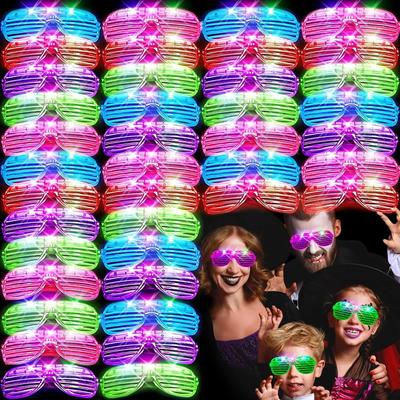 50 ks LED brýle světlo party sluneční brýle žaluzie roletové brýle svítící ve tmě neonové vánoční narozeninové svatební párty potřeby