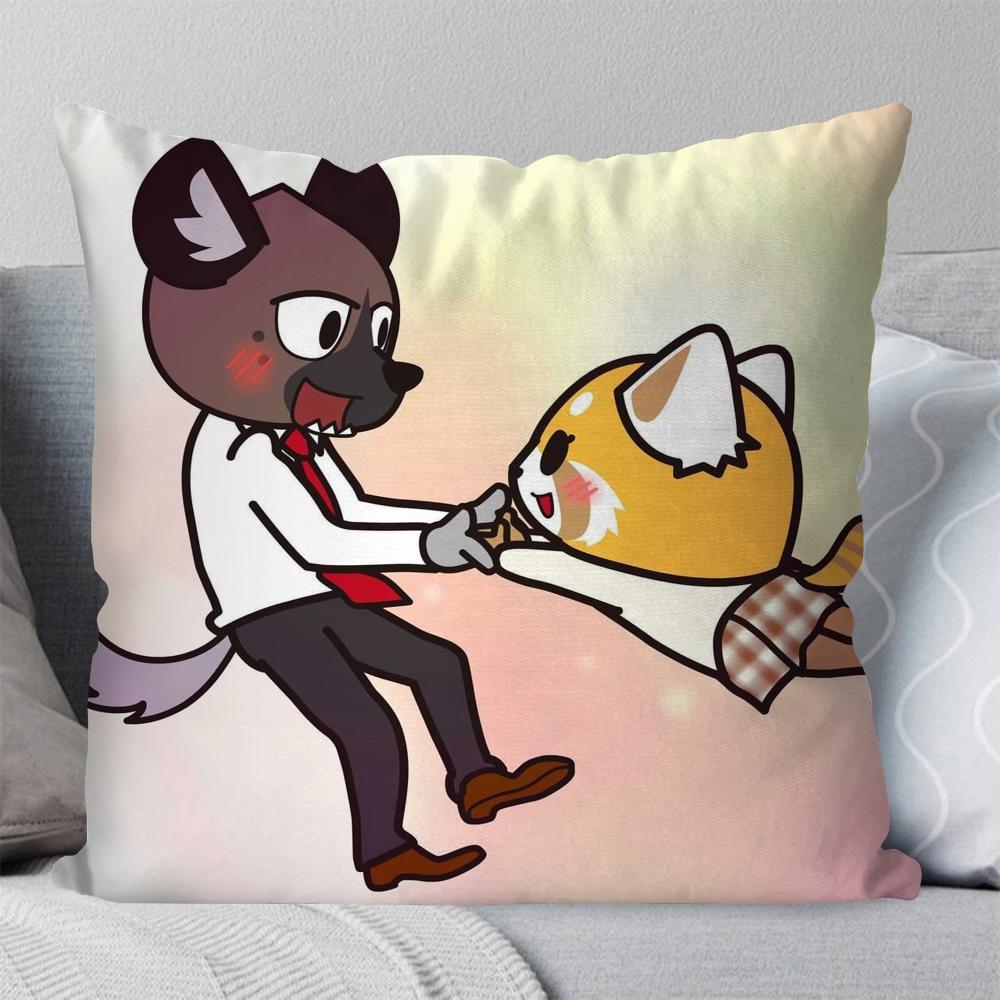 Cartoon Cute A-Aggretsuko Pillow Case Square Pillow Bedroom Sofa Leisure Comfort Cushion Car Living Room Home Decoration 40X40