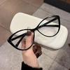 The Same Large-Frame Plain Anti-Blue Glasses Are Fashionable, Simple And Lightweight Glasses Frame, Retro Cat Eye Flat Glasses For Women
