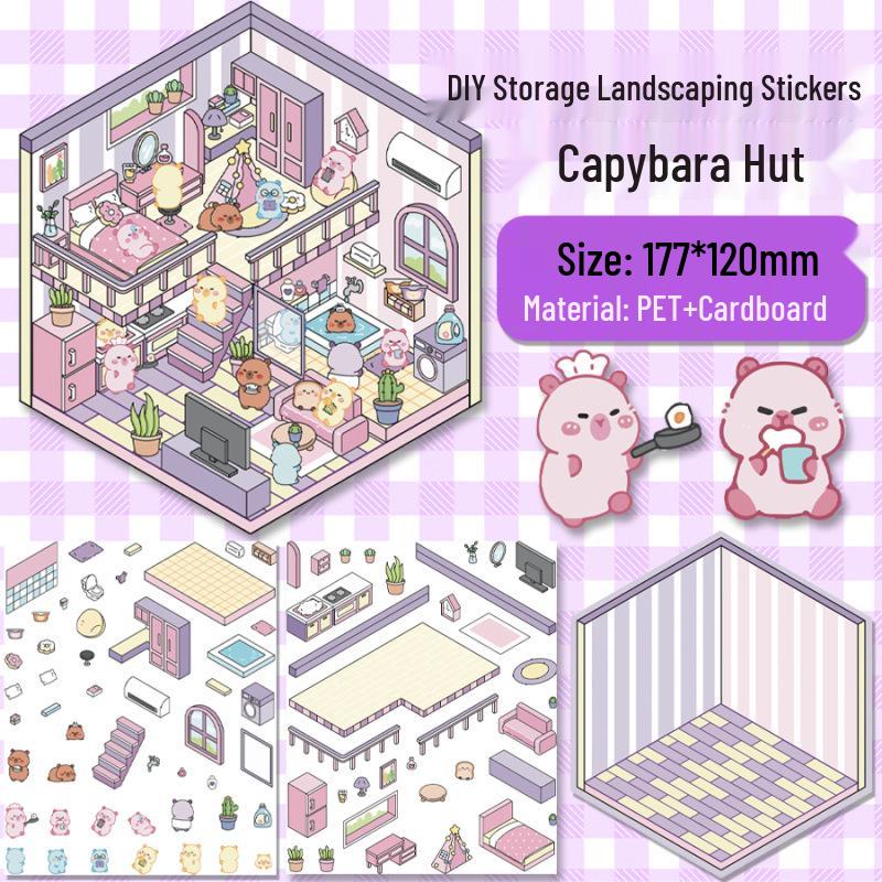 3D Miniature Scene Collage Stickers: Cute Decompression Handbook Stickers