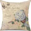 Plant and Flower Hydrangea Printed Linen Pillowcase Home Sofa Living Room Bedroom Pillowcase