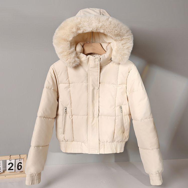 New Style Small Winter Velvet Thickened Fashionable Cotton-padded Jacket Short Cotton-padded Jacket for Girls Korean Style Jacket