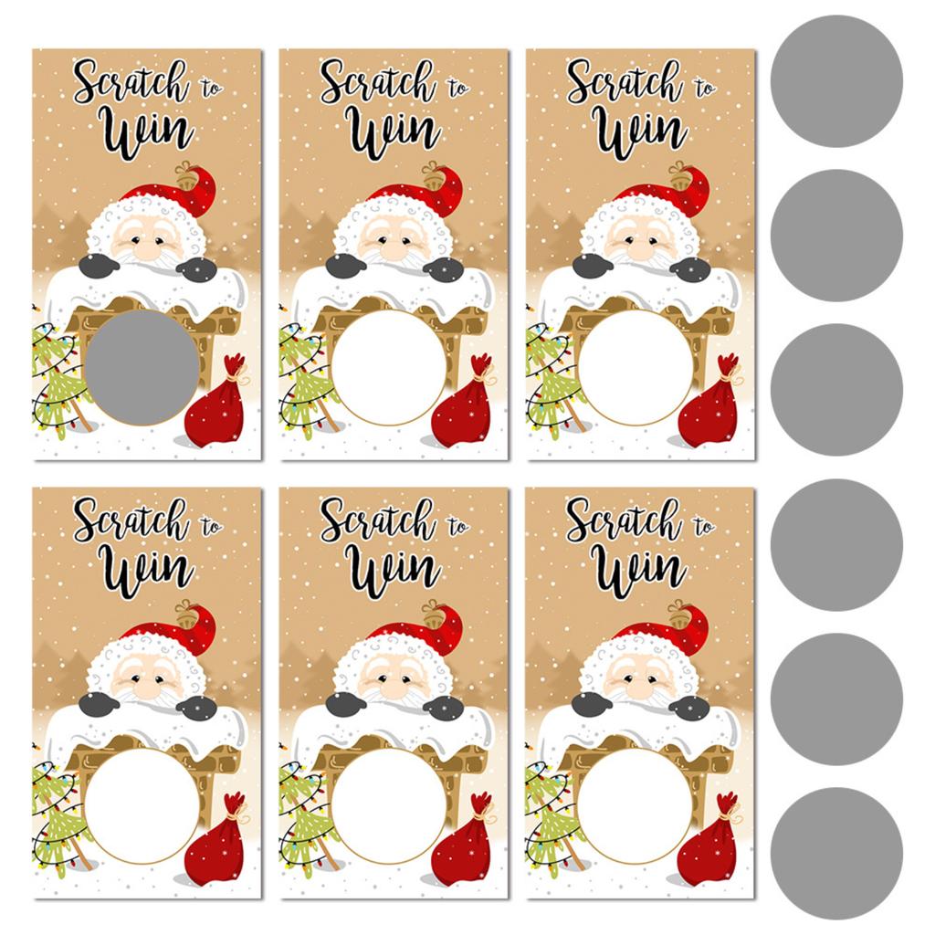 Christmas Party Cartoon Snowman Christmas Tree DIY Raffle Scratch Card Game Card Set