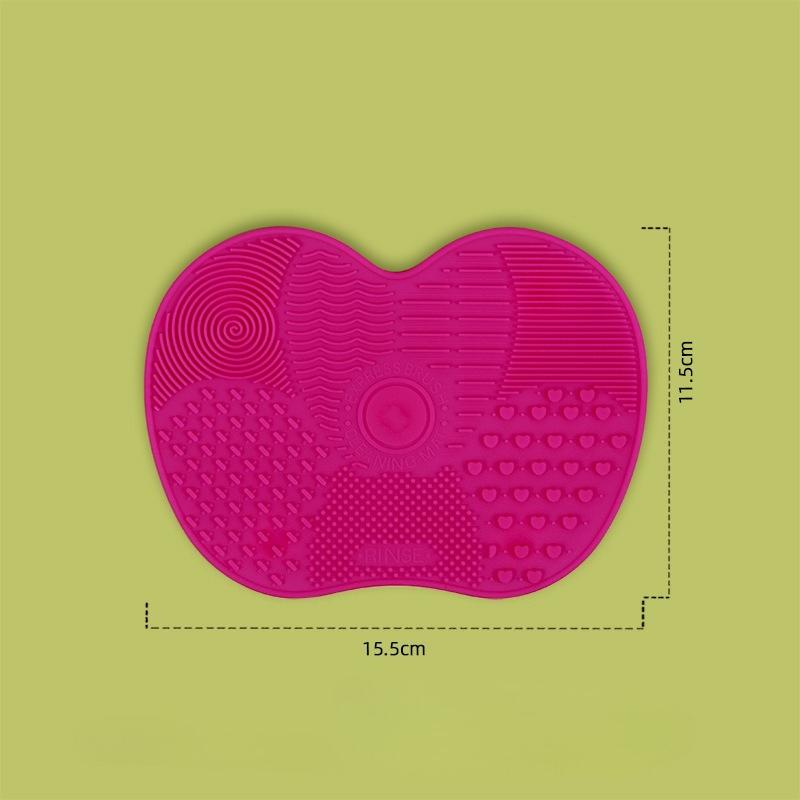 

1Pc Silicone Apple-Shaped Makeup Brush Beauty Brush Cleaner Pad with Suction Cup for Effective Cosmetic Tool Cleaning
