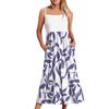 Damen Long Beach Casual Elegant Spaghettiträger Maxikleid Floral Low-Key Fließendes Bohemian Kleid