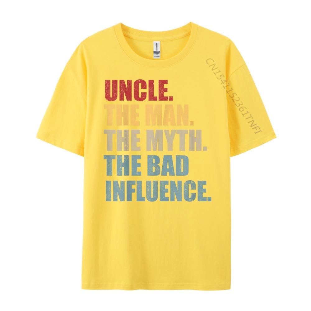 Vintage Fun Uncle Man Myth Bad Influence Funny Mens TShirts New Year Creative
