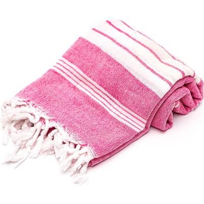 Rosa-weiß gestreiftes Pestemal aus gewaschener Baumwolle
