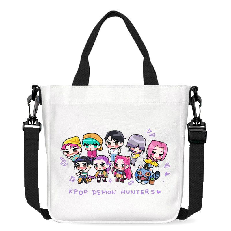 Anime Cartoon Print Student Go Out Portable Handbag Large Capacity Casual Canvas Bag