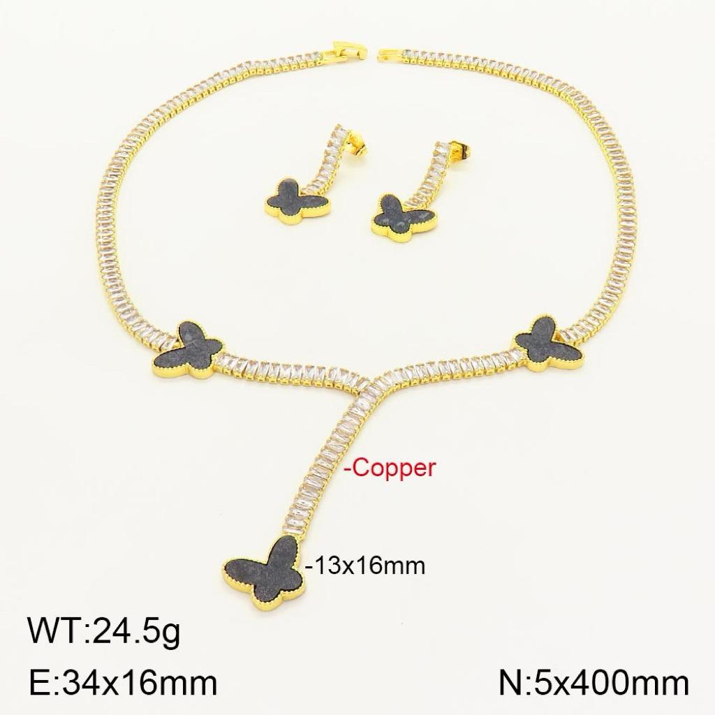 

Набор из 2 шт. ожерелья и серег-гвоздиков с подвеской в виде бабочки и четырехлистного клевера для женщин, нишевый стиль, модный стиль