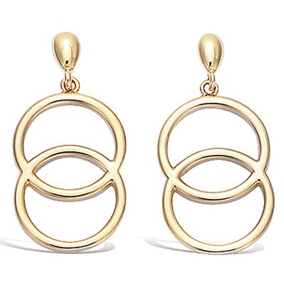 [L1259] - Gold Plated 'Choréographie' Earrings - 20x13 Mm