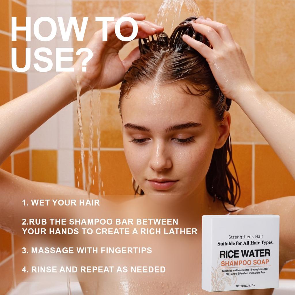 Rice Water Shampoo SoapEnhance Hair Increase Hair DensityMoisturize And NourishSoften And Smoothen