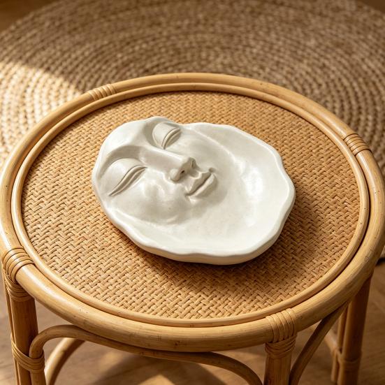 Modern Face Jewelry Dish Small Resin Trinket Tray Aesthetic Ring Necklace