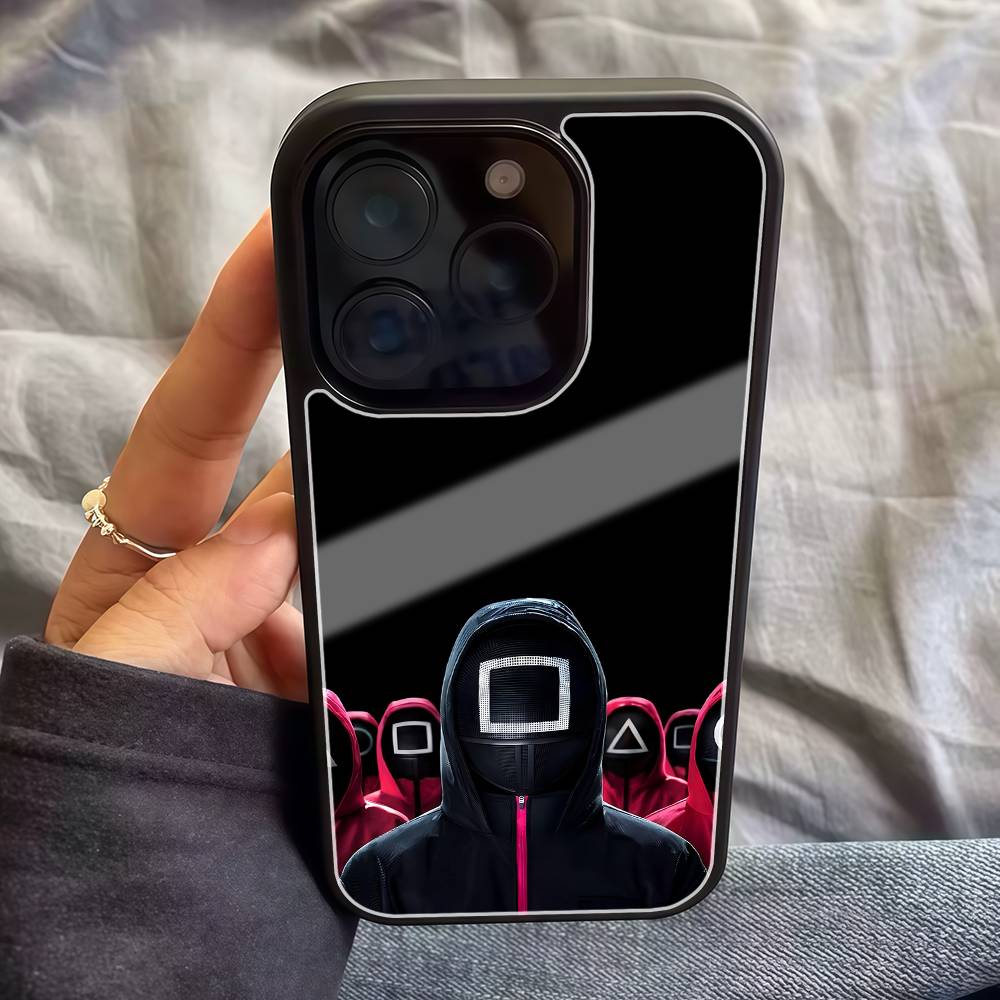 

S-Squid G-Game Phone Case Black Hard Plastic Phone Case For Iphone 17 Air 16 15 14 13 12 11 Pro Max PC TPU Ins Case iPhone 15 pro