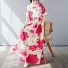 Simple and Fashionable Long Skirt Summer Short Sleeved Round Neck Printed Dress