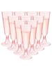 10Pcs Pink Champagne Cup Disposable Plastic Flutes Wedding Birthday Party Supplies Bar Drink Red Wine Celebratory Events