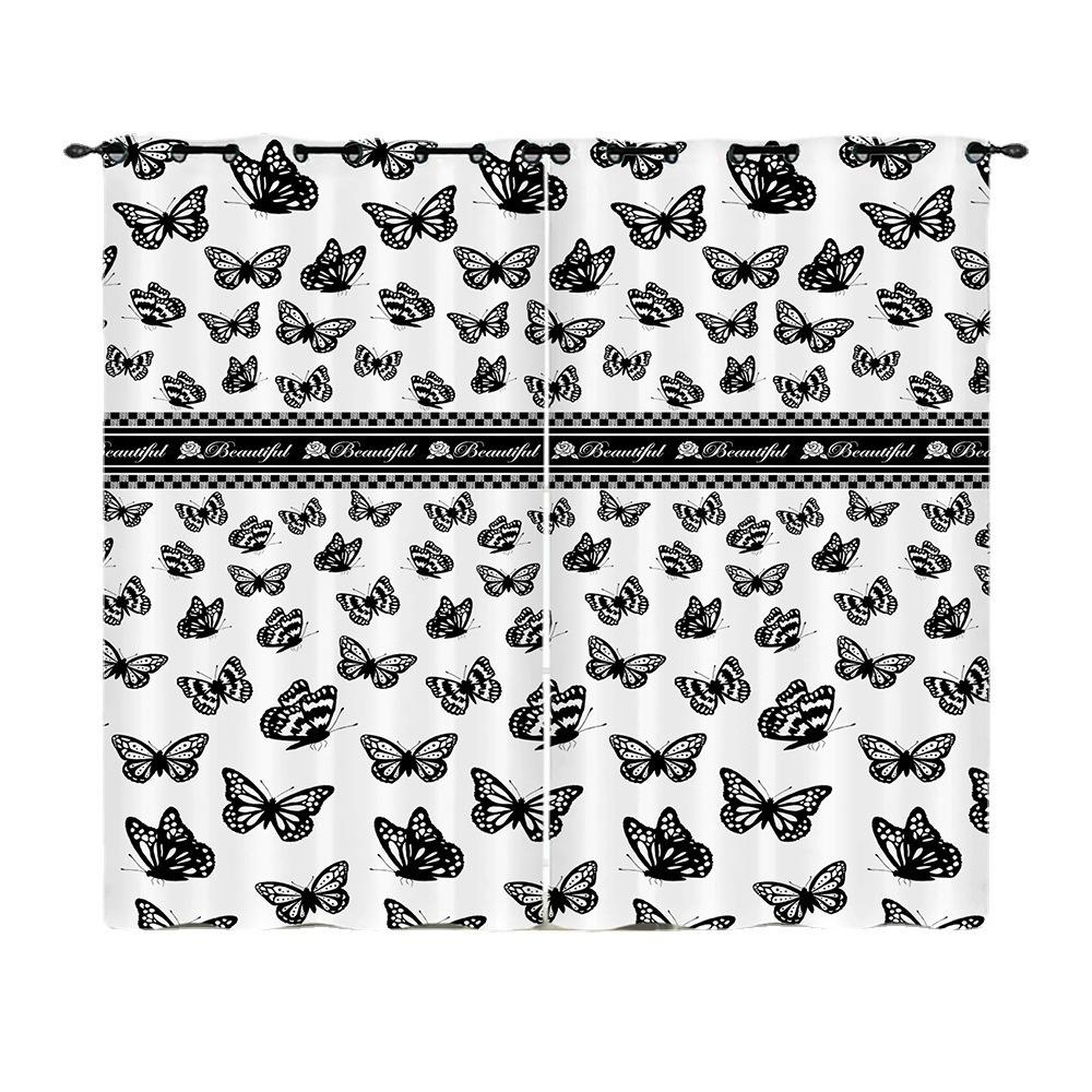 Curtains Butterfly Pattern Curtains Bedroom Living Room Universal Digital Printing Blackout Curtains