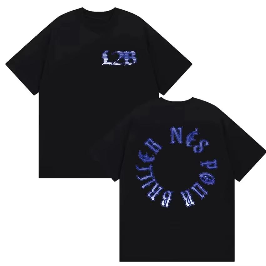 

Rapper Nes Pour Briller L2B Album 2026 Print T Shirts Unisexs Pop Fashion Retro Short Sleeve Top pure Cotton Tee Casual Streetwear M