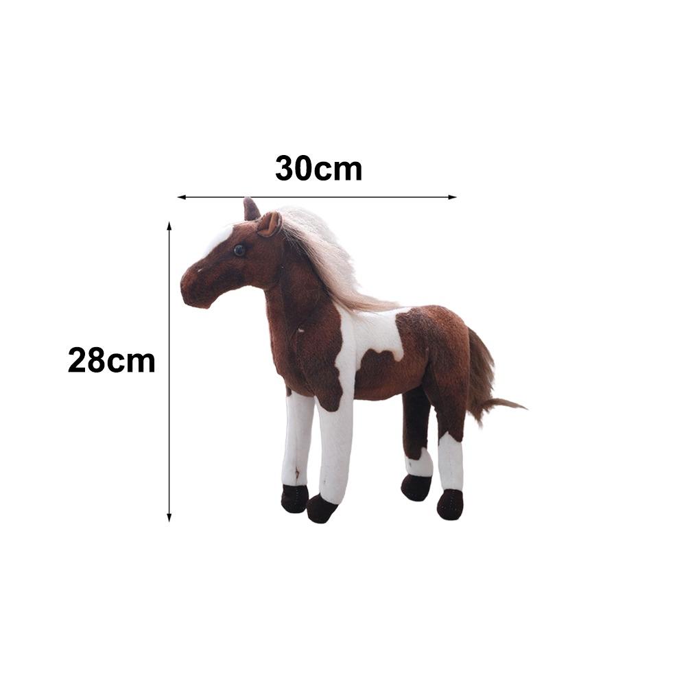 New Lifelike Simulated Horse Plush Toy Soft Plush Simulated Forest Animal Toy Cotton Realistic Stuffed Doll Room Decor