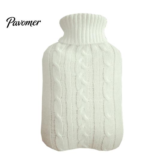 Leak Proof Hot Water Bottle 2000ML with Knit Cover, Leakproof Rubber Bag Large Capacity for Pain Relief, Winter Warm Neck, Shoulder Back Reusable
