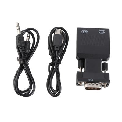 VGA To HD Multimedia Interface Adapter with 3.5mm Sound Cable Active Male VGA To Female HD 1080P