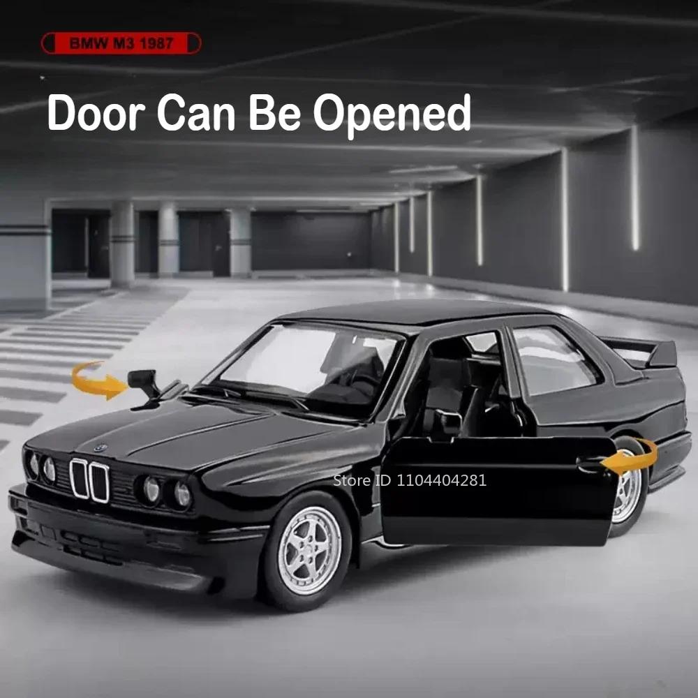 1:36 BMW M3 1987 M4 CSL Model Toys Diecast Miniature Car Doors Opened with Pull Back Vehices Decorative Collection Children Gift