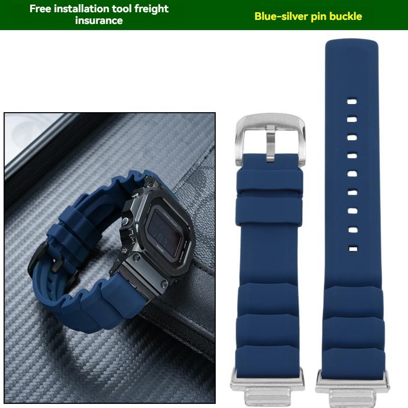 For Casio Small Square GW-B5600 GW-M5610 DW5600 GA2100 GM5600 High Quality Soft Silicone Men's Metal Conversion Watch Strap
