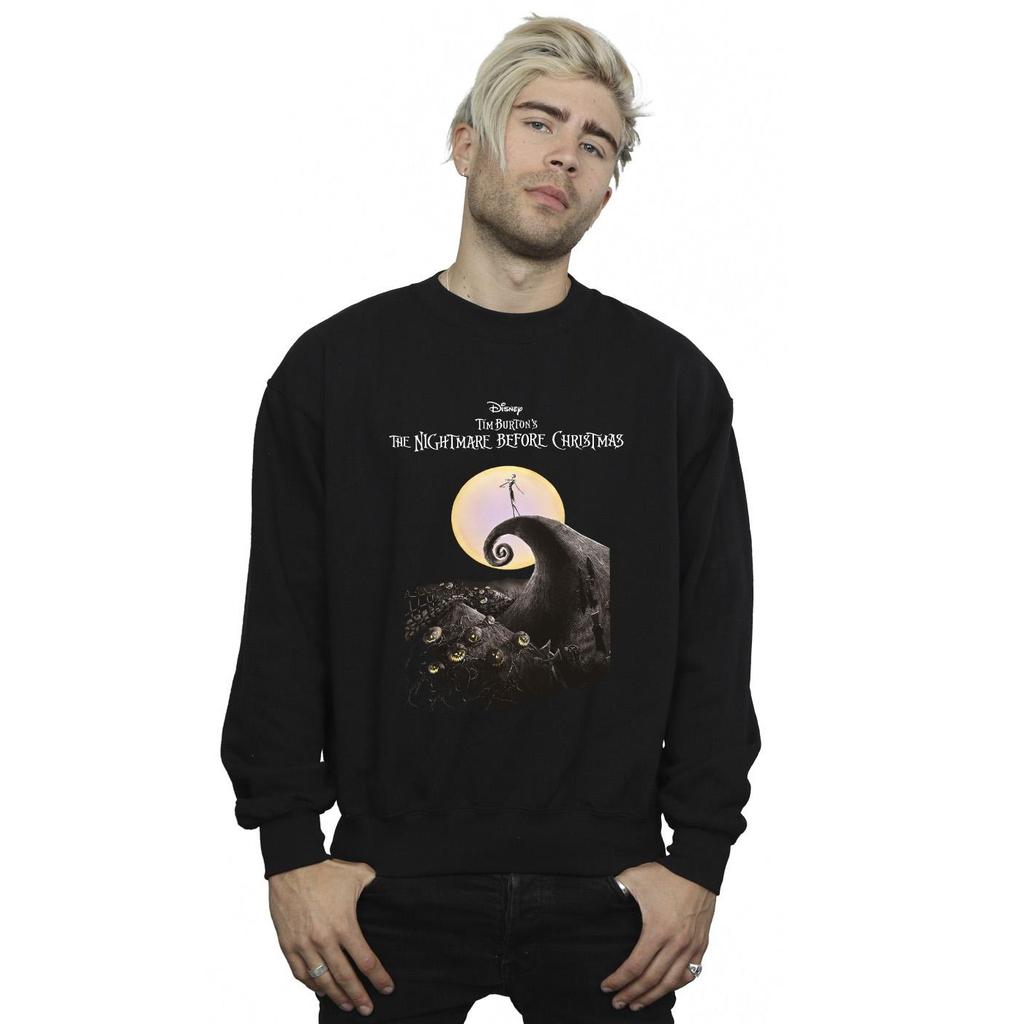 The Nightmare Before Christmas Mens Moon Poster Sweatshirt