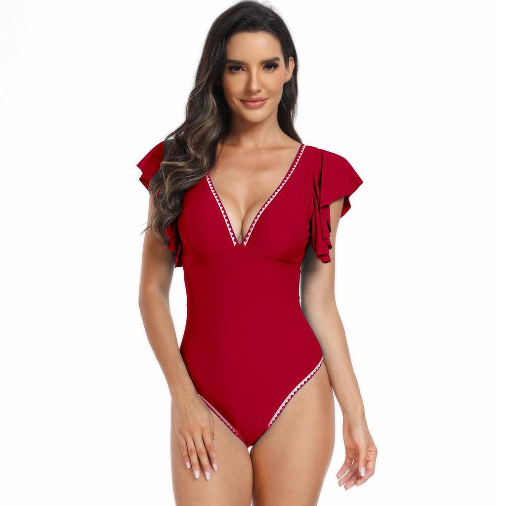 2024 European & American Ruffle One-Piece Swimsuit for Women - Sexy Bikini Swimwear